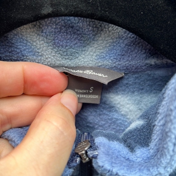 Eddie Bauer Aztec Pattern Blue 1/4 Zip Fleece Pullover S - Picture 6 of 8